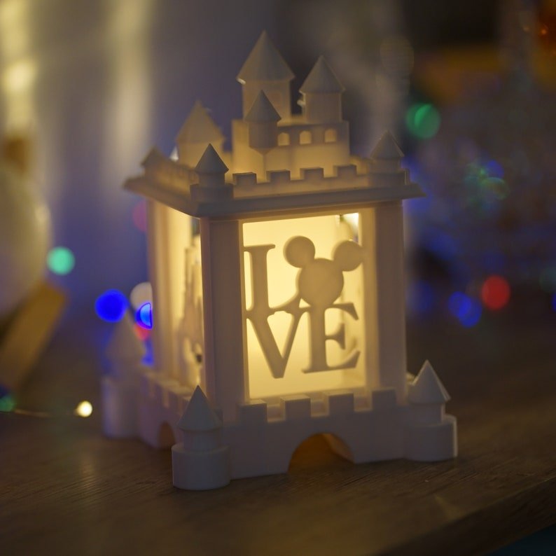 Lampe Nachtlicht Comic inspiriert Laterne LED Teelichthalter Mickey Minnie Maus