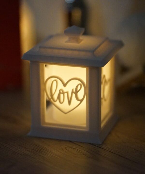 Valentinstags Lampe Nachtlicht Laterne LED Teelichthalter Love Kuss Paar