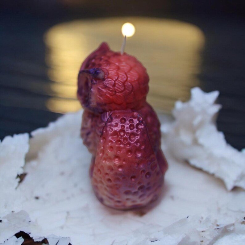 Eulen Kerze Weihnachten Geschenk Handgemacht Teelicht Herbst Dekoration – Bild 6