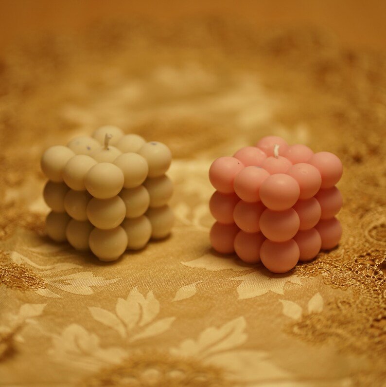 Bubble Kerze Bubble Cube Candle Gastgeschenk Vegan Hochzeitsgeschenk Blasenwürfel Dekoration