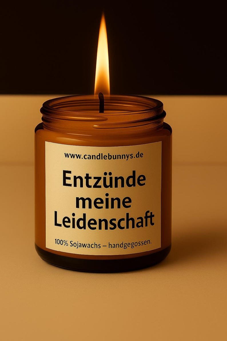 Kerze mit Spruch Entzünde meine Leidenschaft