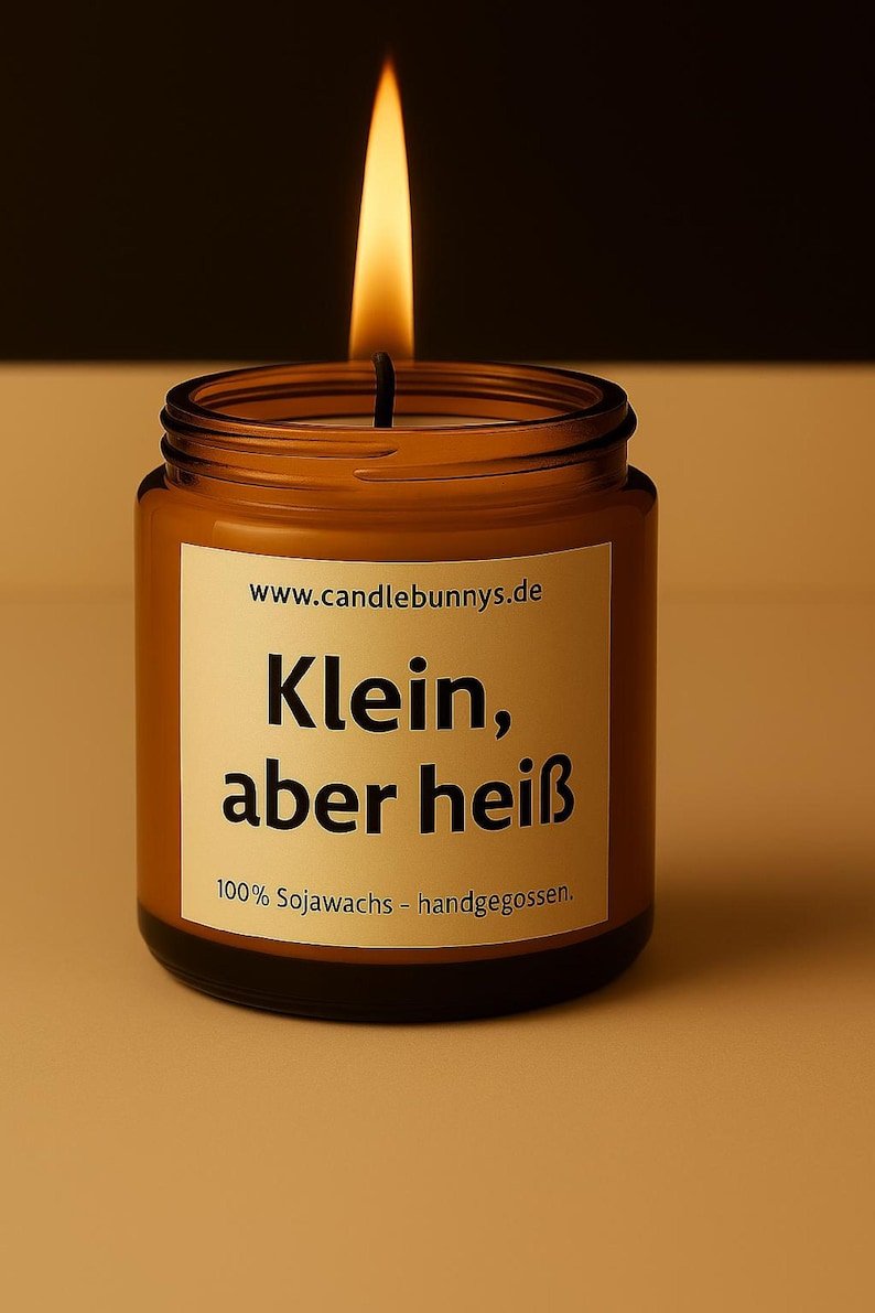 Kerze mit Spruch Klein aber heiss